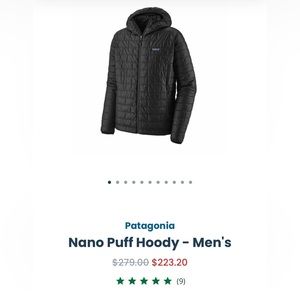 Mens Patagonia Nano puff jacket